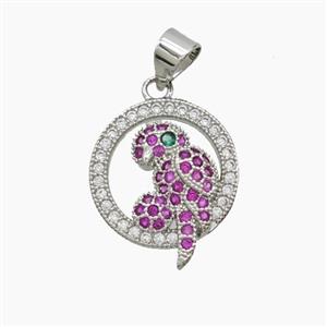 Copper Pendant Pave Zircon, Gold Plated, approx 15mm