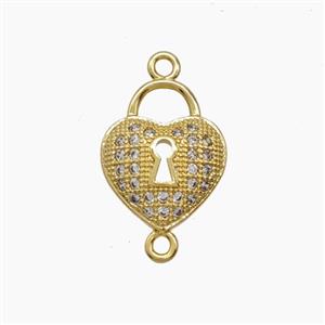 Copper Pendant Pave Zircon, Gold Plated, approx 12mm