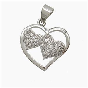Copper Pendant Pave Zircon, Gold Plated, approx 16mm
