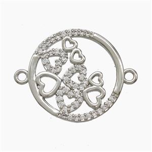Copper Pendant Pave Zircon, Gold Plated, approx 18mm