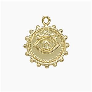 Copper Eye Pendant Circle Gold Plated, approx 15mm