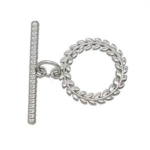 Copper Flower Toggle Clasp Platinum Plated, approx 16mm, 25mm
