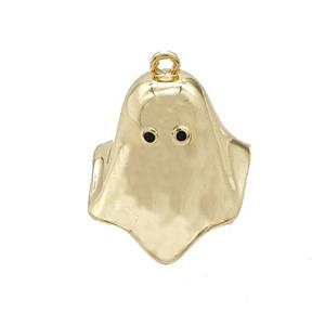 Halloween Ghost Charms Copper Pendant Gold Plated, approx 17-18mm