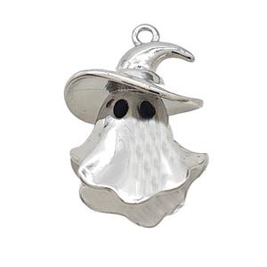 Halloween Ghost Charms Copper Pendant Platinum Plated, approx 14-20mm