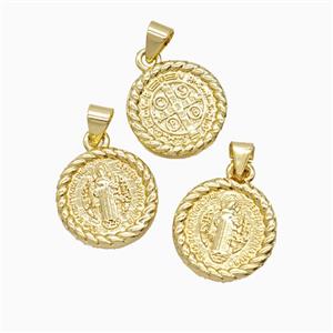 Copper Saint Jude Pendant 18K Gold Plated, approx 15mm