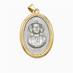 Copper Jose Pendant Platinum Gold Plated, approx 20-26mm