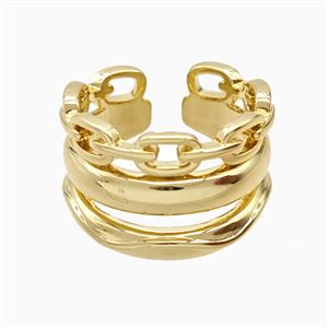 Copper Rings 18K Gold Plated, approx 14mm, 18mm dia