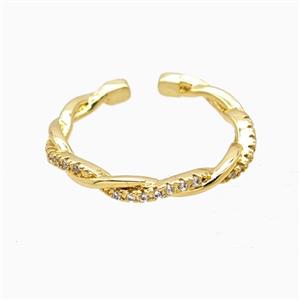 Copper Rings Pave Zirconia 18K Gold Plated, approx 18mm, 18mm dia