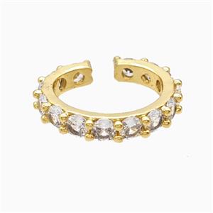 Copper Rings Pave Zirconia 18K Gold Plated, approx 4mm, 18mm dia