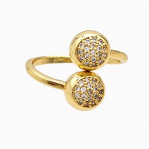 Copper Rings Pave Zirconia 18K Gold Plated, approx 9mm, 18mm dia