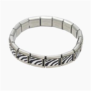 Raw Stainless Steel Module Bracelet, approx 9-10mm, 17cm length