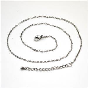 Row Stainless Steel Necklace Chain, approx 1.5x2mm, 40-45cm length