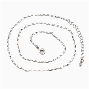 Copper Necklace Chain Platinum Plated, approx 1.5mm, 40-45cm length
