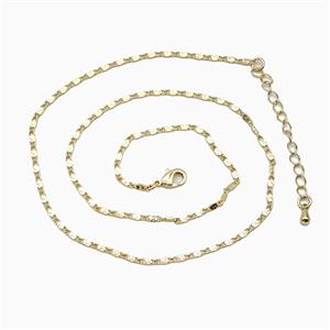 Copper Necklace Chain Gold Plated, approx 1.5mm, 40-45cm length