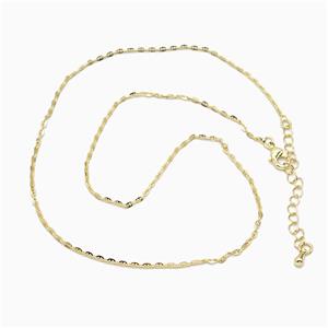 Copper Necklace Chain Gold Plated, approx 1.6mm, 39-44cm length