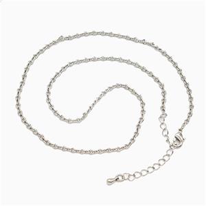 Copper Necklace Chain Platinum Plated, approx 2mm, 38-43cm length