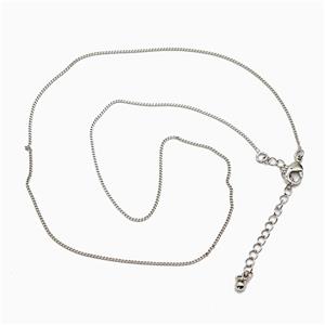 Copper Necklace Chain Platinum Plated, approx 1.2mm, 40-45cm length