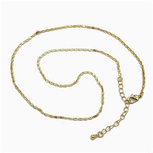 Copper Necklace Chain Gold Plated, approx 1.8mm, 40-45cm length