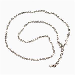 Copper Necklace Chain Platinum Plated, approx 2mm, 40-45cm length