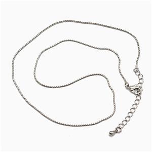 Copper Necklace Chain Platinum Plated, approx 1mm, 40-45cm length