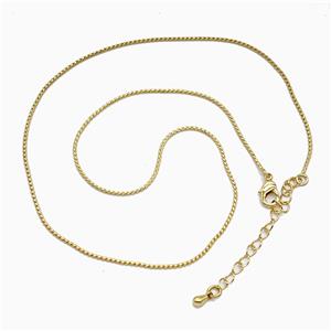 Copper Necklace Chain Gold Plated, approx 1mm, 40-45cm length