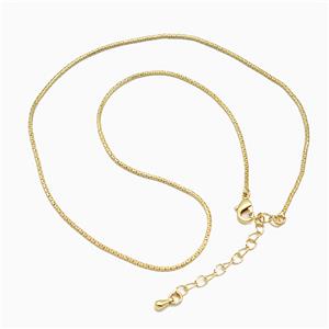 Copper Necklace Chain Gold Plated, approx 1.2mm, 40-45cm length