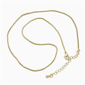 Copper Necklace Chain Gold Plated, approx 1.2mm, 40-45cm length