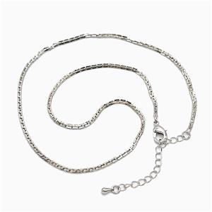 Copper Necklace Chain Platinum Plated, approx 2mm, 40-45cm length
