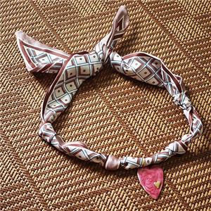 Polyester Fabric Necklace With Heart, approx 25-35mm, 68cm length