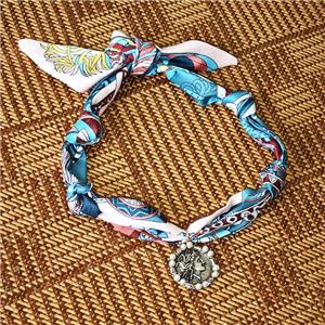 Polyester Fabric Necklace With Human, approx 30mm, 68cm length