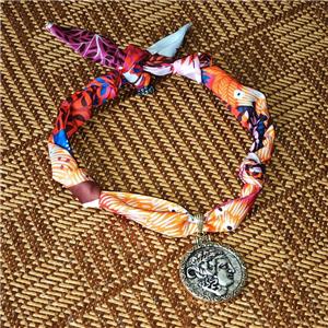 Polyester Fabric Necklace With Human, approx 38mm, 68cm length