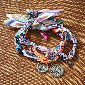 Polyester Fabric Necklace With Human Mixed, approx 20-38mm, 68cm length