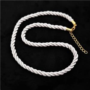 White Nylon Wire Necklace, approx 5mm, 40-45cm length
