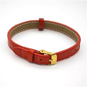 Red PU Leather Strap Bracelet, approx 10mm, 21cm length