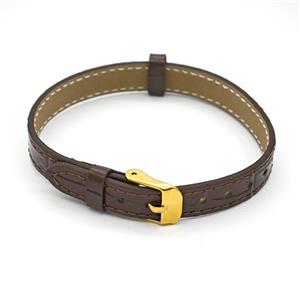 Chocolate PU Leather Strap Bracelet, approx 10mm, 21cm length
