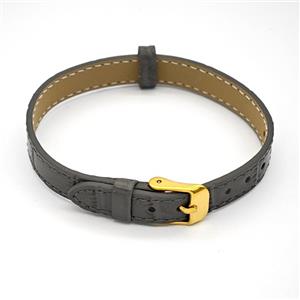DeepGray PU Leather Strap Bracelet, approx 10mm, 21cm length