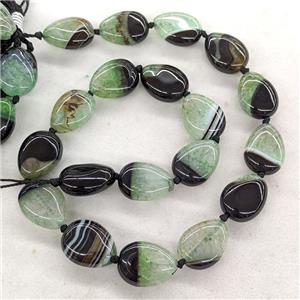 Natural Agate Druzy Teardrop Beads Green Dye, approx 15-20mm