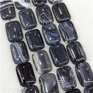Natural Striped Agate Beads Rectangle Black Dye, approx 18-25mm