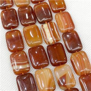 Natural Striped Agate Beads Rectangle Red Dye, approx 18-25mm