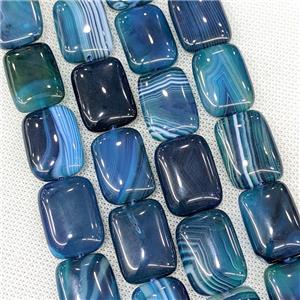 Natural Striped Agate Beads Rectangle Blue Dye, approx 18-25mm