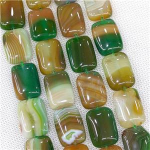 Natural Striped Agate Beads Rectangle Greencoffee Dye, approx 18-25mm