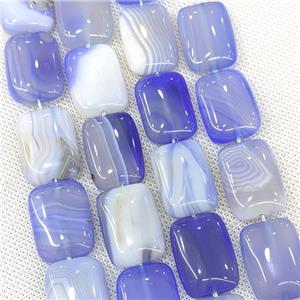 Natural Striped Agate Beads Rectangle Blue Dye, approx 18-25mm