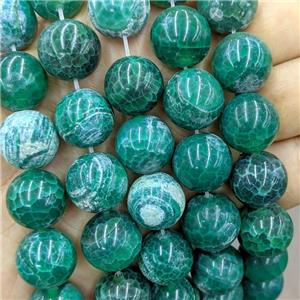 Green Fire Agate Beads Smooth Round Dye, approx 16mm dia