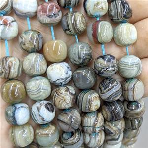 Natural Crazy Lace Agate Barrel Beads Dye, approx 12mm