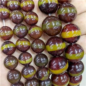 Tibetan Style Agate Beads Smooth Round Dye, approx 20mm, 18pcs per st