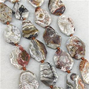 Natural Mexican Crazy Lace Agate Beads Slice Freeform, approx 20-30mm