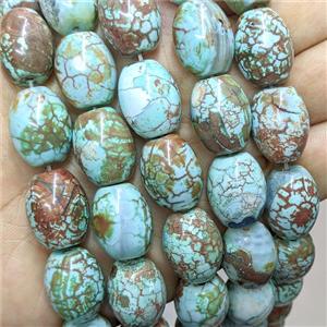 Natural Agate Barrel Beads Turqblue Dye, approx 15-18mm, 18pcs per st