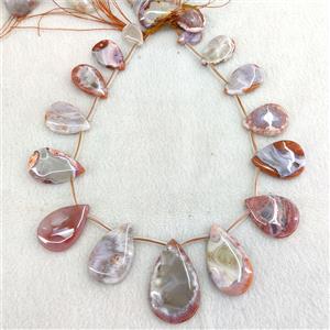 Natural Red Carnelian Agate Teardrop Beads Graduated Topdrilled, approx 14-50mm