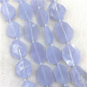 Natural Blue Lace Agate Slice Beads With Druzy, approx 14-25mm