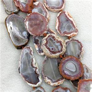 Natural Carnelian Agate Slice Beads Red Freeform, approx 30-40mm